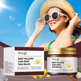 Beef Tallow Moisturizing Sun Balm Non Nano Zinc Oxide Gentle Mineral Sun Cream Long Wear Water Resistant Sun Protection for Sensitive Skin Travel