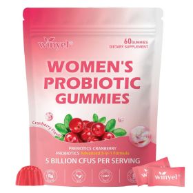 Cranberry Probiotic Gummies  Targets Body Odor, Women's Health, And PH Balance  Vegan 60 Gummies Per Pack (Option: 1 PCS)
